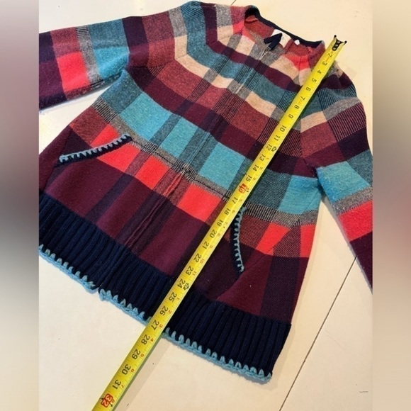 Anthropologie HWR Colorful plaid zip up wool Cardigan - Picture 4 of 7